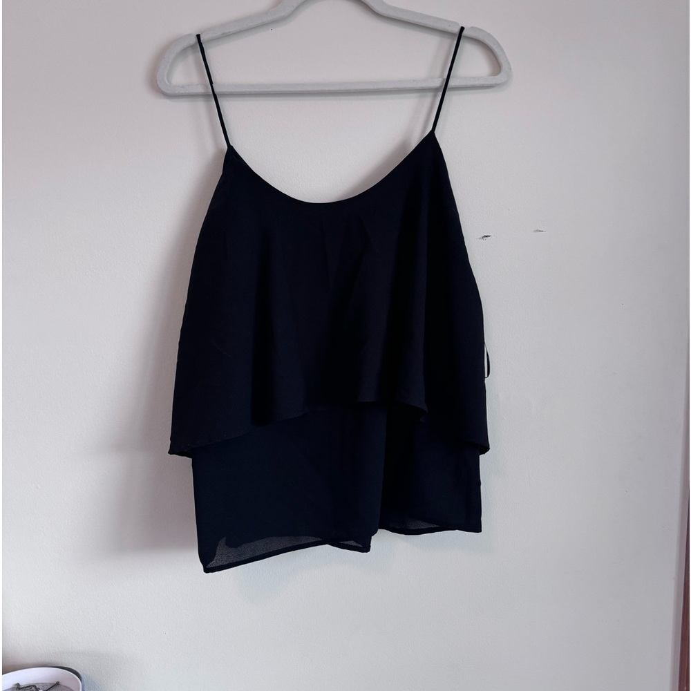 paper crane black tiered camisole
